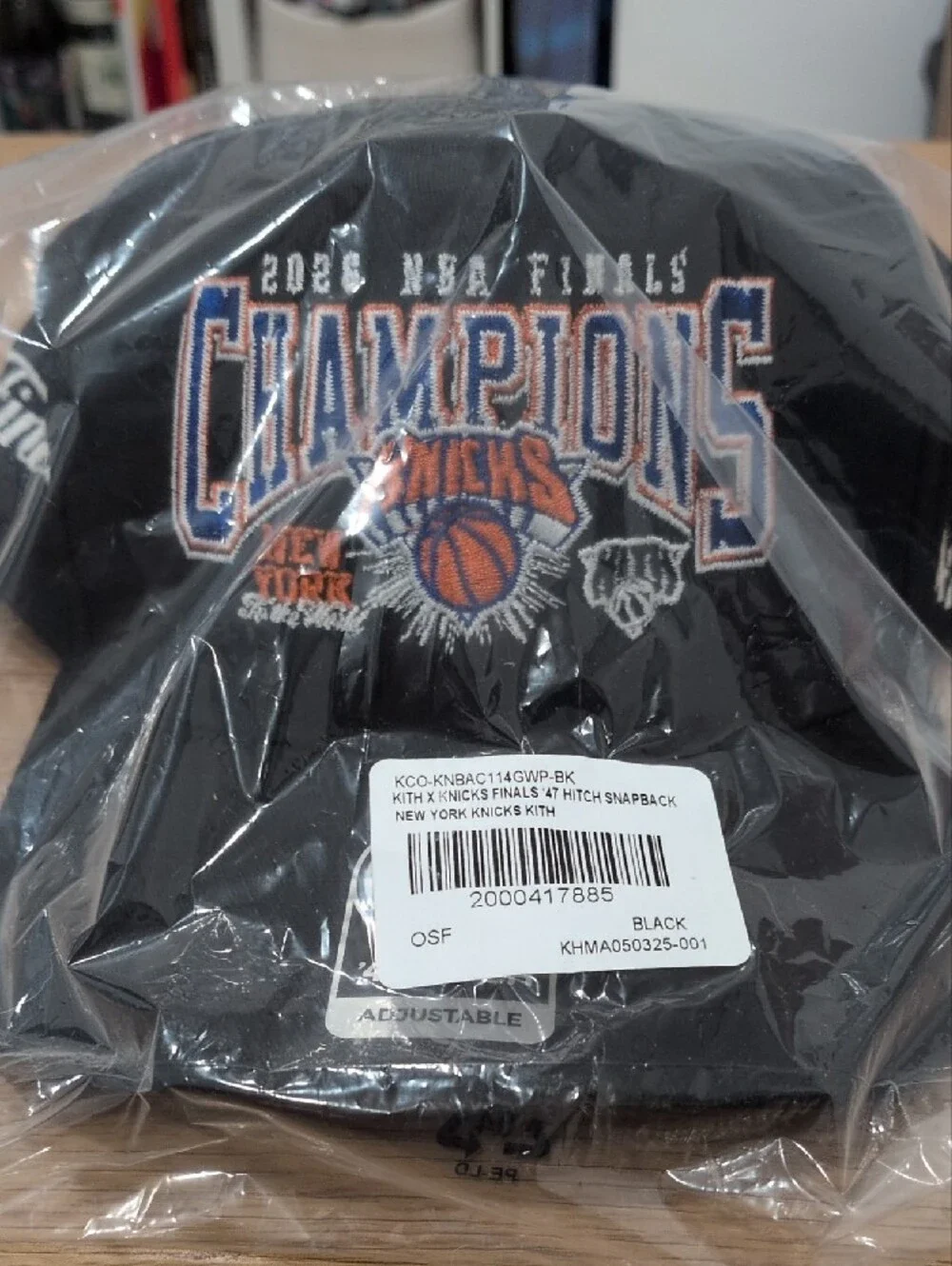 Kith X New York Knicks Black and Orange Champions Hat 47 Hitch